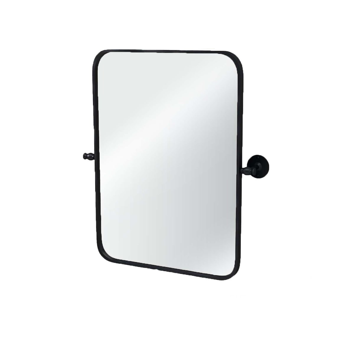 COSTWAY Espejo de pared con marco metálico de 76,5 x 56 cm, espejo de baño inclinable con soporte de pared.