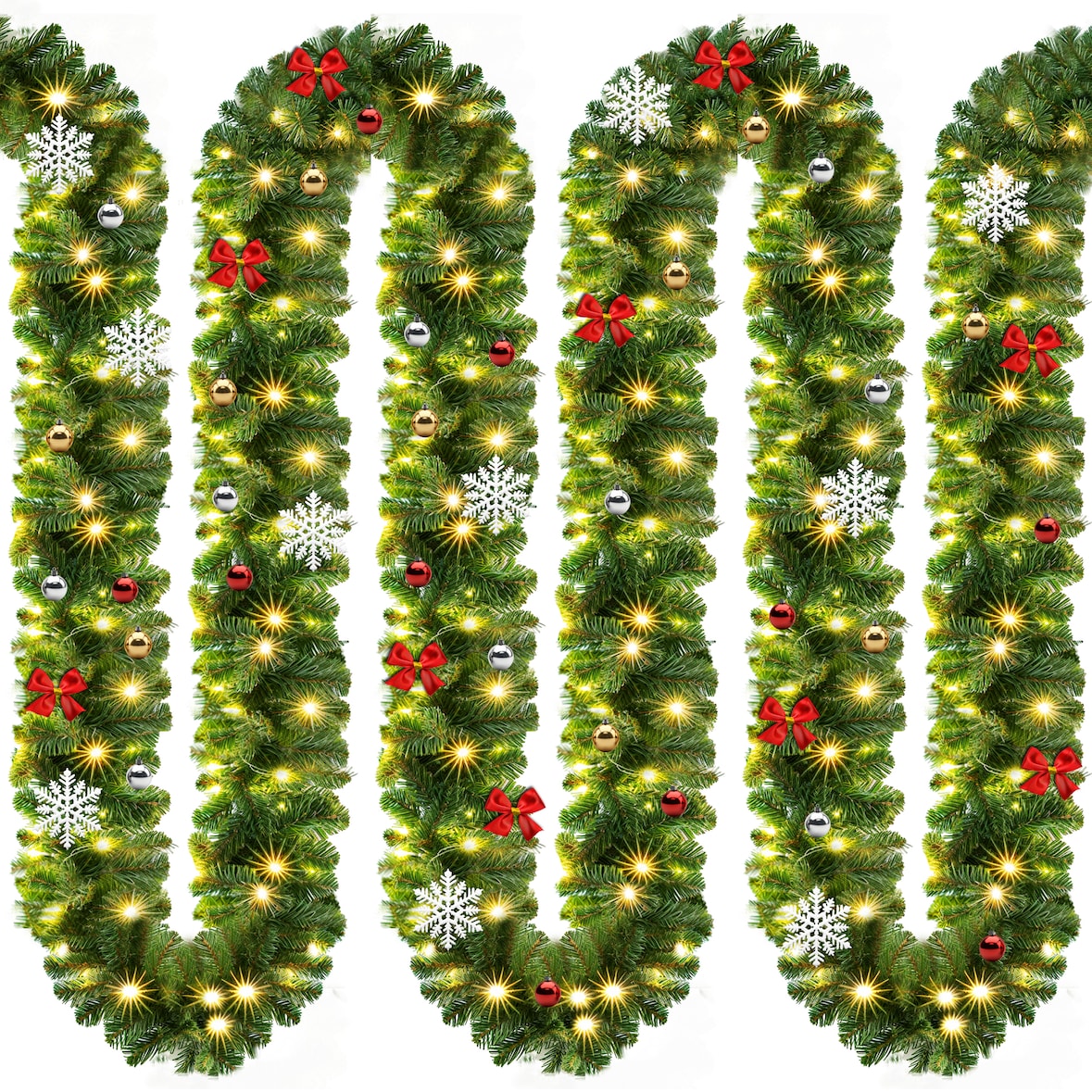 Casaria Weihnachtsgirlande 5m 80 LED inkl. Deko Outdoor Girlande Weihnachten Tannengirlande Außen Weihnachtsdeko