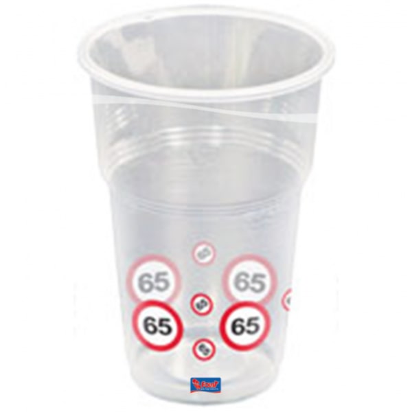 65. Geburtstag Verkehrsschild 10 Becher