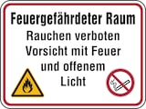 thumbnail of Hinweisschild, Feuergefährdeter Raum - 400 x 300 x 0.6 mm Aluminium geprägt