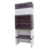 thumbnail of BBQ WIDE - Barbacoa simple, construido con cemento, cemento pintado blanco y negro - 86x48x203cm