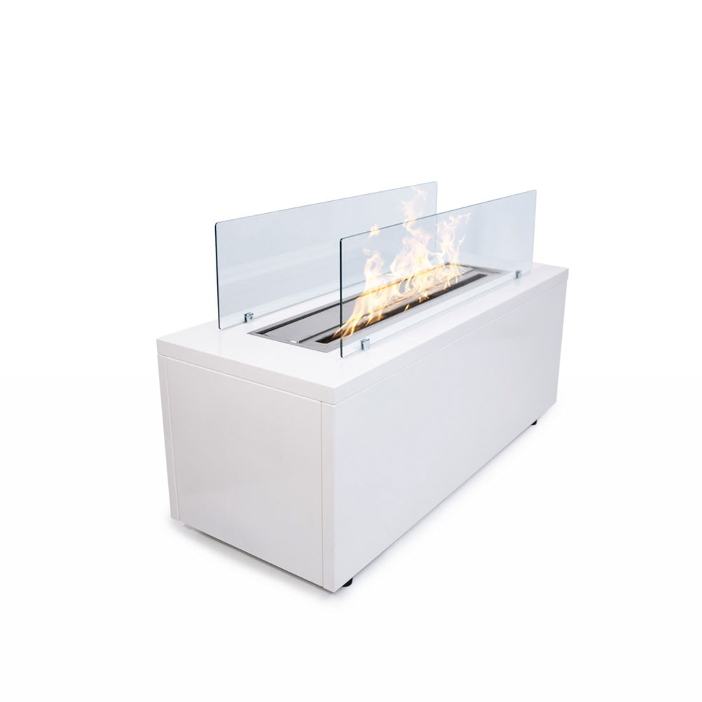 Chimenea de bioetanol de suelo para uso interior y exterior CARAVAGGIO Blanco L100xP40xH40 cm