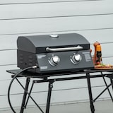thumbnail of Barbacoa de Mesa a Gas Plegable con 2 Quemadores Parrilla de Gas Portátil con Tapa Acero a Carbono para Camping Picnic al Aire Libre 55x46,5x41 cm