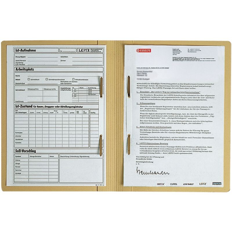 LEITZ Zweifalzhefter, DIN A4, Manilakarton, chamois