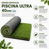 thumbnail of Arquiservi - Césped Piscina Ultra 40mm / Rollo 2 x 4m (8m²) Alta Densidad, Resistente UV, Fácil Instalación para Jardín, Terraza y Piscina
