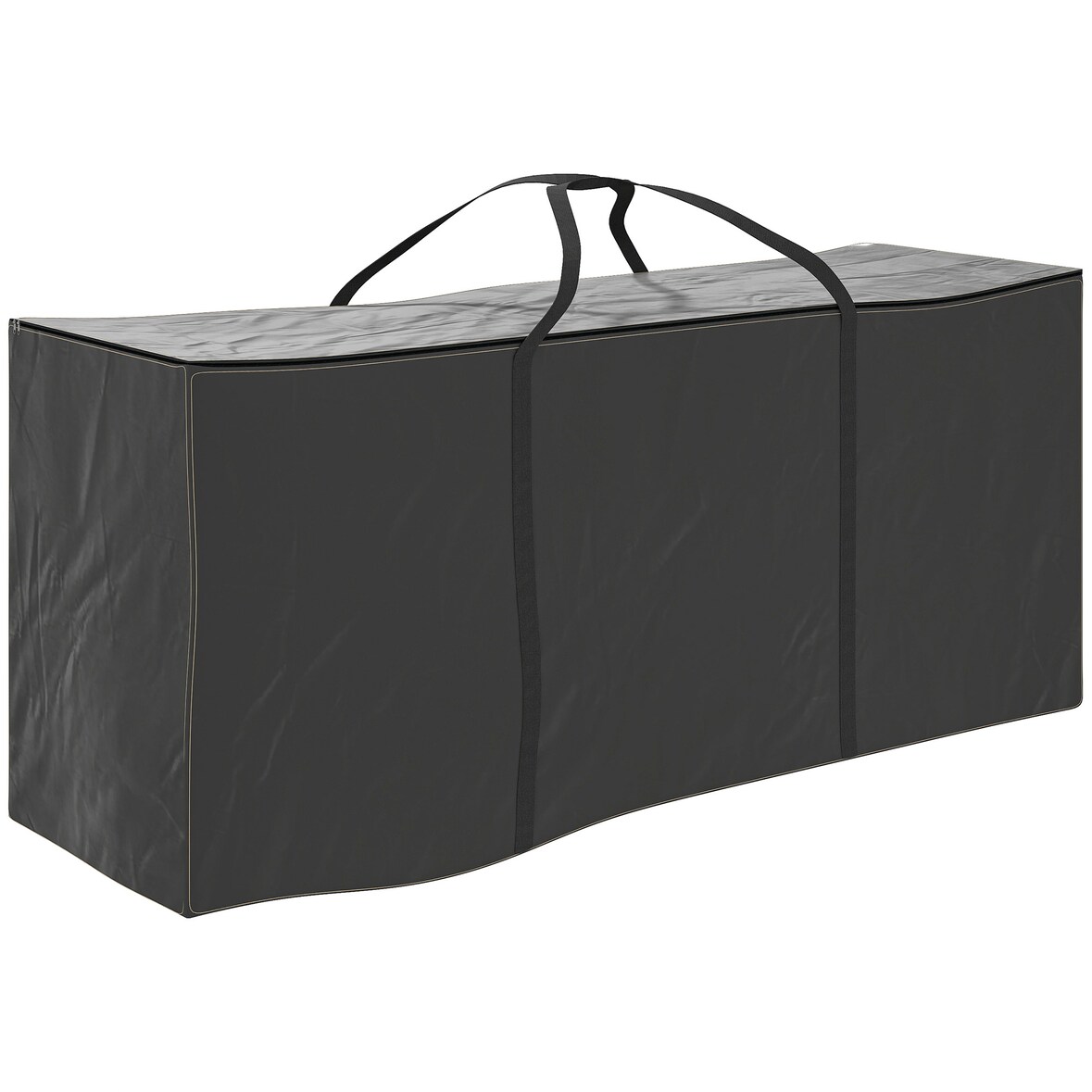 Outsunny bolsa de almacenamiento para cojines de jardín impermeable, bolsa de almacenamiento para árbol de Navidad, para exterior, 175x55x75 cm, negro