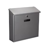 thumbnail of Boîte aux lettres Monaco, montage mural, avec porte-nom, 2 clés, dimensions (H x l x P) 36.8 x 36.5 x 10 cm, argenté