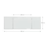 thumbnail of Tableau Blanc Scolaire Type Triptyque avec Cadre en Aluminium 200x100cm//400cm
