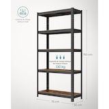 thumbnail of Helloshop26 - Robuust 5-laags stellingkast 150 x 75 x 30 cm totale draagcapaciteit 650 kg (130 kg per laag) industriële stijl 12_0005439