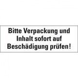 thumbnail of Aufkleber I Hinweisetikett Verpackung und Inhalt...prüfen, weiß, Haftpapier, permanent, 147x50mm, 250/Rolle