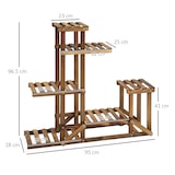thumbnail of Outsunny Scaffale Porta Piante e Fiori a 6 Livelli Asimmetrico, Fioriera Verticale in Legno per Giardino e Casa, Colore Naturale