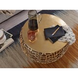 thumbnail of Couchtisch `Astlux`: Aststruktur, lackiertes Aluminium, handgefertigt, Anti-Rutsch-Noppen, Ablagefläche. Gold, 66x66x30 cm | Kadima Design