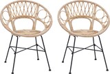 thumbnail of vidaXL Esszimmerstuhl 2 pcs Natur 49 x 51 x 81 cm Rattan und Eisen