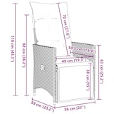 thumbnail of vidaXL 7-tlg. Garten-Bistro-Set mit Kissen Grau Poly Rattan