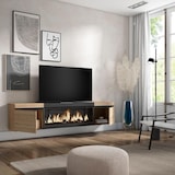 thumbnail of TV-Meubel, Lowboard, Woonkamer, Eetkamer, 208x35x45cm, Voor tv's tot 80", Elektrische haard XXL, Hangend, Moderne stijl, Eiken/Zwart _ 413_23