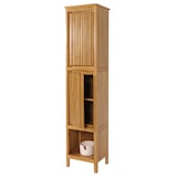 thumbnail of Teak-Hochschrank HWC-M70, Badschrank, 2 Türen 5 Fächer, hochwertiges B-Grade-Teak (Kernholz, 20-30 Jahre) 181x41x35cm