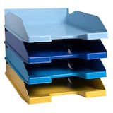 thumbnail of Exacompta - Réf. 113202SETD - Set de 4 corbeilles à courrier COMBO MIDI Bee Blue - 34,6 x 25 x 24,3 cm - A4+ - couleurs assorties