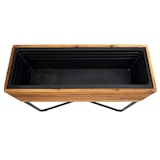 thumbnail of Pflanzkasten HWC-L25, Pflanzkübel Blumenkasten, rechteckig 60x62x22cm Outdoor Stahl Akazie Holz FSC®-zertifiziert, braun