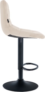 thumbnail of DELUKE® Barhocker DUBAI - Creme, Samt, Schwarz | Barhocker mit Lehne Barstuhl Tresenhocker Tresenstuhl Kneipenhocker Kneipenstuhl