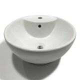 thumbnail of Lavabo Da Appoggio Ceramica Bianco Tondo Lavandino Lavello Arredo 46x46x17 Cm
