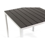 thumbnail of Mesa de jardín cuadrada 78x78 cm, estructura de acero y tablero efecto madera, estilo moderno para jardín o terraza–GABRIEL–Blanco/Pizarra