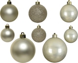 thumbnail of 26 Weihnachtskugeln Kunststoff 6-10cm MixSet Christbaumkugeln Glitzer champagner