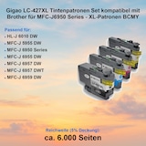 thumbnail of Gigao LC-427XLVAL Tintenpatronen Set kompatibel mit Brother für MFC-J6950 Series - XL-Patronen BCMY
