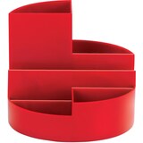 thumbnail of Rundbox rot, 6 Fächer, mit Brief- und Zettelfach, bruchsicherer Kunststoff, Maße: Ø 14 x Höhe 12,5 cm