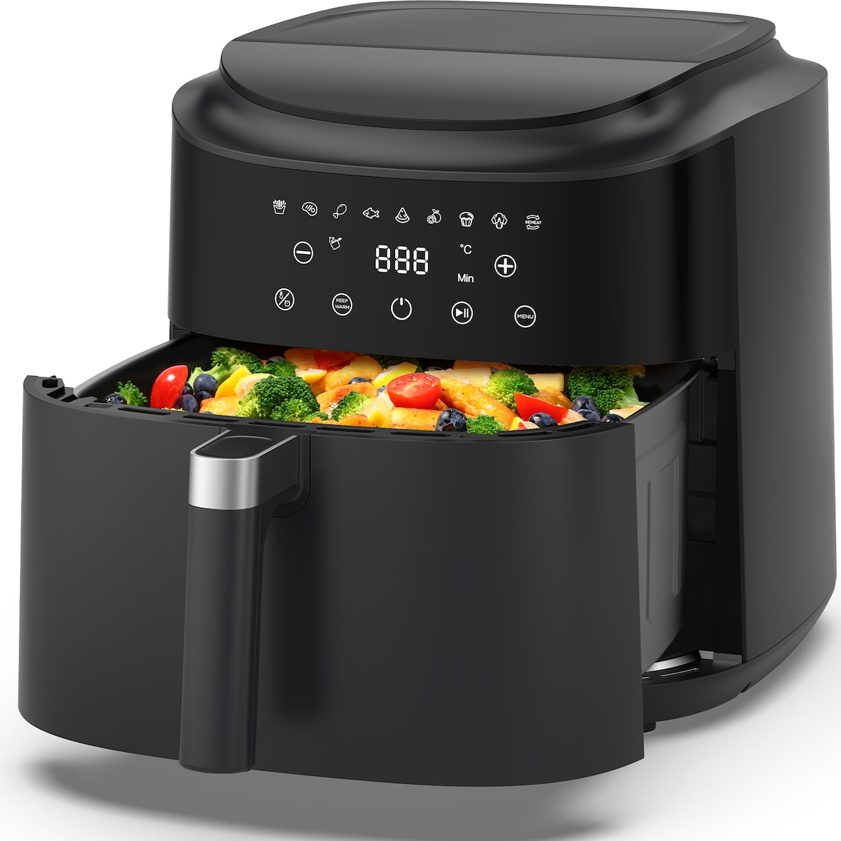 9 L XXL Heißluftfritteuse Airfryer – Touch-Display, 9 Programme, 360° Heißluft-Technologie, 40–200 °C, 2350 W, Fettarm & Platzsparend