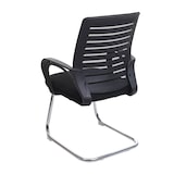 thumbnail of Set van 2 conferentiestoelen HWC-K51, bezoekersstoel sledemodel, 150 kg draagvermogen stof/textiel ~ zwart