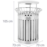 thumbnail of Helloshop26 - Ronde buitenafvalbak met deksel 73 x 73 x 105 cm roestvrij staal 14_0009748