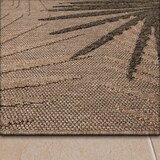 thumbnail of Outdoor Teppich Blätter Balkon, Terrasse schmutzabweisend Beige Rechteckig 80x150 | 100% Polypropylen | Florhöhe: 7 mm