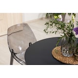 thumbnail of Mesa redonda de interior, diámetro 90cm, para 4 personas, tablero MDF efecto madera, estructura metálica, para cocina, comedor, oficina –Orlando–Negro