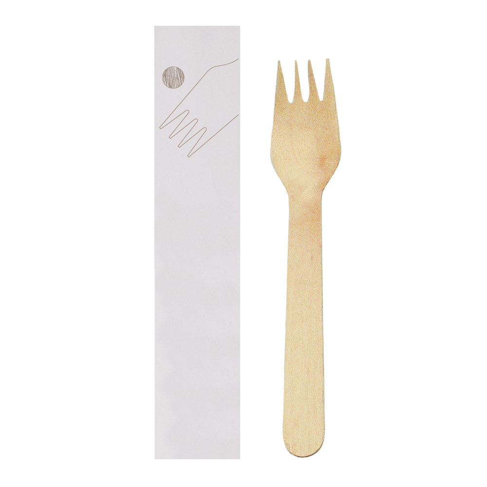 Garcia de Pou Forchetta Imbustati 'Makan'  15,5 Cm Naturale Legno (100 Unità)