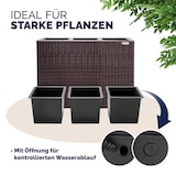 thumbnail of Deuba Poly Rattan Blumentopf Wasserabfluss Innentöpfe Braun