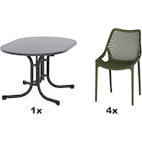 thumbnail of SIENA GARDEN Urban Lights Set 5teilig District gastrotauglich olive mit Tisch Paco 140x90