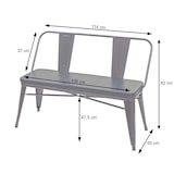 thumbnail of Décoshop26 - Banc 2 places de salle à manger avec dossier design industriel largeur 114 cm en PVC noir-gris 04_0000062