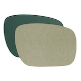 thumbnail of Stil Casa, set de 12 sets de table bicolores, polyuréthane cousu, 44xh. 31 cm, finition dollar couleur boue (mustard)/vert.