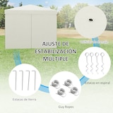 thumbnail of Carpa plegable pop-up 3x3 m cenador de jardín con 4 paredes laterales 2 ventanas de malla altura ajustable bolsa de transporte impermeable y anti-UV