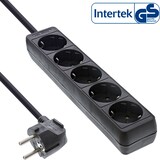 thumbnail of InLine® Steckdosenleiste, 5-fach Schutzkontakt, schwarz, 1,5m