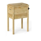thumbnail of COSTWAY Houten Drankenkoeler, 51L Buiten Terras Koeler met 3 Handvatten & Flessenopener