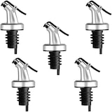 thumbnail of Vertedor para botellas plateado mate con tapa de plástico en juego de 5