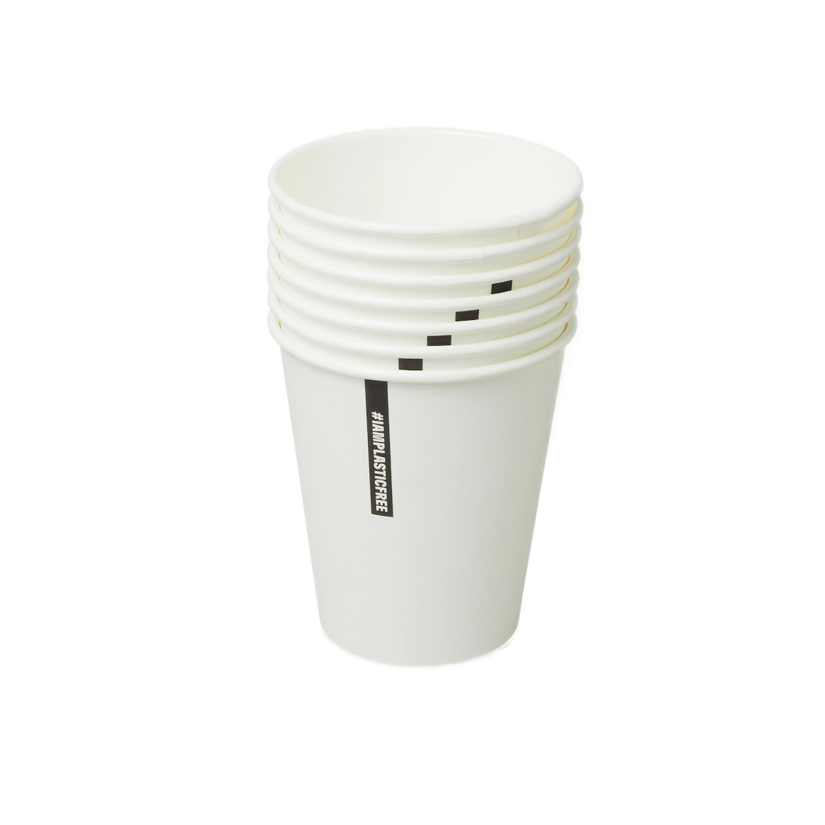 #IAMPLASTICFREE 100 Stück Nachhaltige Kaffeebecher ohne Beschichtung 200ml - Plastikfreie Einwegbecher, Coffee-to-go, biologisch abbaubar