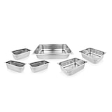 thumbnail of aro Set de 2 chafing dish / Chauffe-plats / AW-119 Twin, acier inoxydable, 60 x 35.5 x 30 cm, 6 récipients GN  2 couvercles