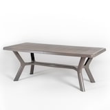 thumbnail of Table de jardin rectangulaire 200x95 cm en résine,pieds croisés,structure renforcée en métal et trou pour parasol - SAMUEL - Taupe