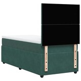thumbnail of vidaXL Boxspringbett mit Matratze Dunkelgrün 90x200 cm Samt