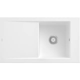 thumbnail of Villeroy&Boch Spülbecken mit Abtropffläche links, Timeline 50 Stone White 900x510mm, inkl. Ablaufgarnitur mit Handbetätigung