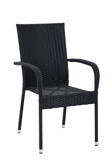 METRO PROFESSIONAL Armlehnstuhl stapelbar Mohim, Stahl/Polyrattan, schwarz