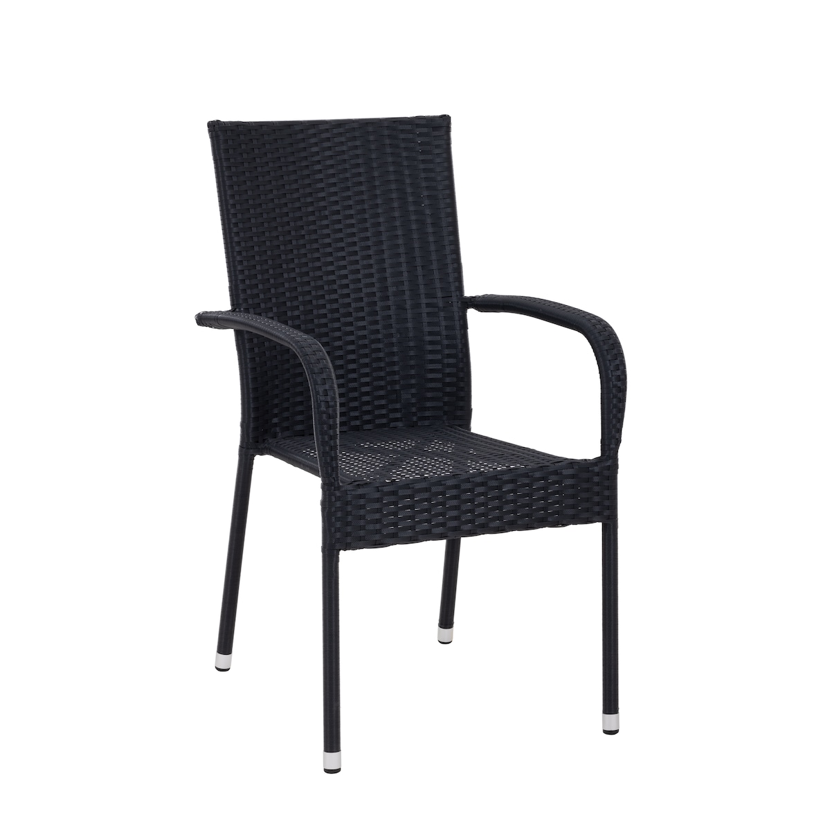 METRO PROFESSIONAL Armlehnstuhl stapelbar Mohim, Stahl/Polyrattan, schwarz