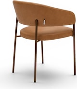 thumbnail of CAPRI Sessel – Braunes Kunstleder – Braune Beine – B 55 x T 57 x H 76 cm – Sitzhöhe 46 cm